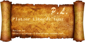 Platzer Liberátusz névjegykártya